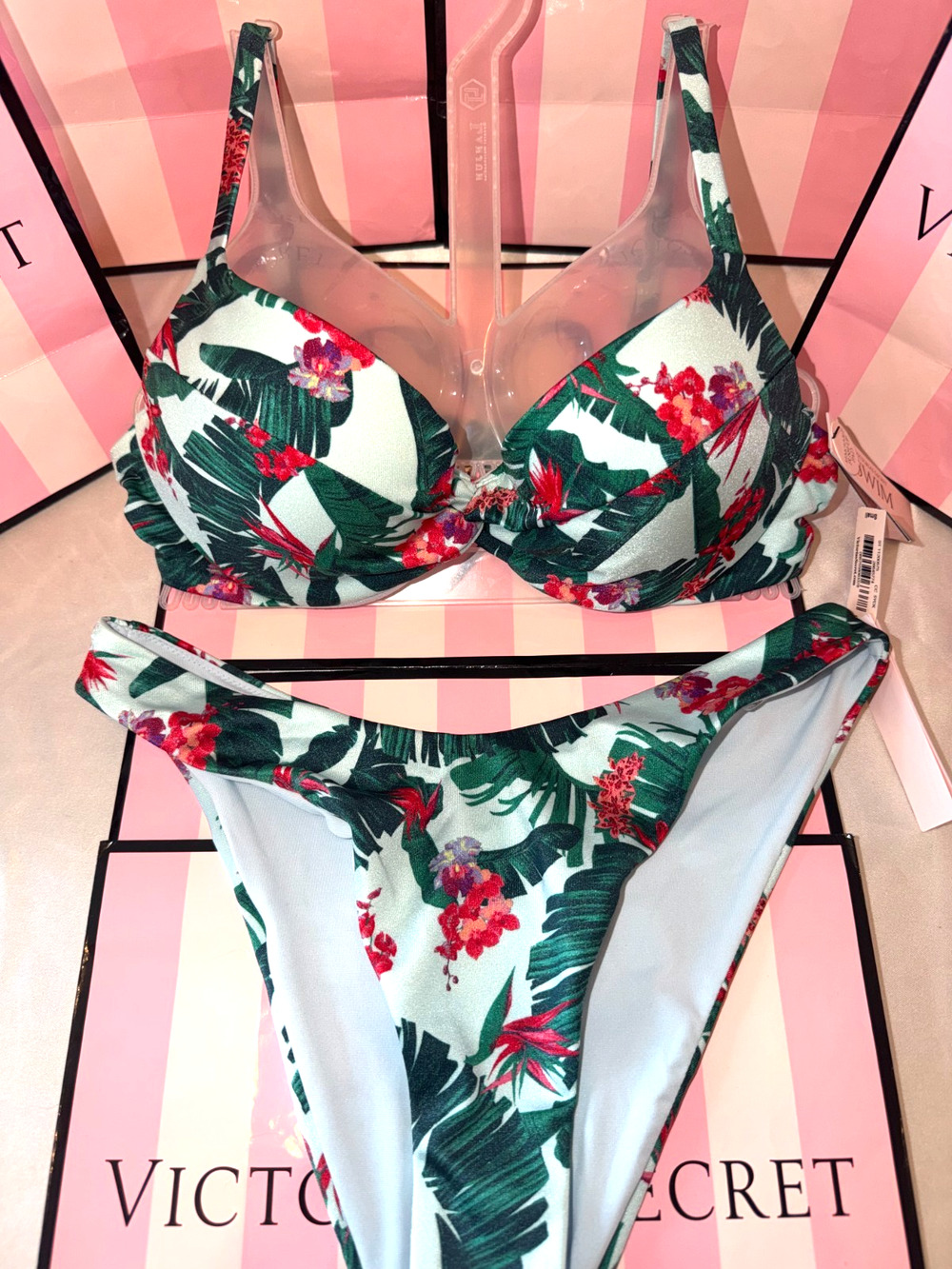 Victorias Secret Push-Up Swim Suit 34B Halter Small Brazilian